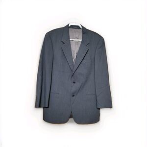 Hugo Boss Men's Gray Wool Pinstripes Sport Coat Blazer Jacket Size 42 T Made USA